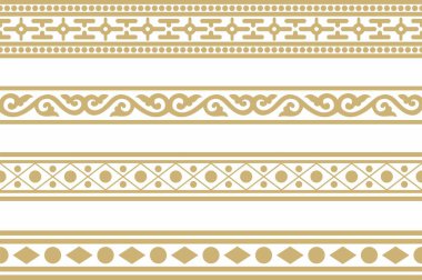 Sonsuz altın antik Rus süsü. Kusursuz Slav sınırı, çerçeve. Kraliyet odalarının resimleri.