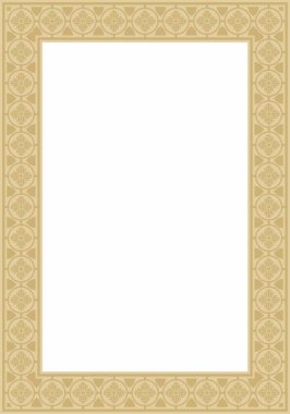 Vektör altın kare gotik süs. Orta Çağ Avrupa dikdörtgeni, sınır. Klasik Almanların, Açılar, Saksonlar, Franklar.