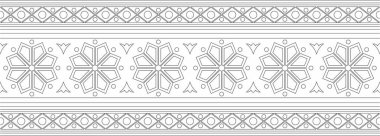 Sonsuz siyah çizgili taşıyıcı antik Rus süsü. Kusursuz Slav sınırı, çerçeve. Kraliyet odalarının resimleri.