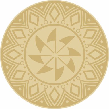 Amerikan yerlilerinin altın desenli taşıyıcıları. Daire şeklinde geometrik şekiller. Amerika 'nın, Maya' nın, Azteklerin, İnka 'nın ulusal süslemeleri.