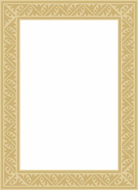 Vektör altın kare klasik Bizans süsü. Dikdörtgen, sınır, Antik Yunan, Doğu Roma İmparatorluğu çerçevesi. Rus Ortodoks Kilisesi Dekorasyonu