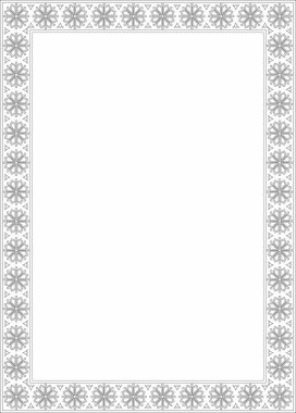 Vektör karesi, eski Rus süsü. Slav dikdörtgeni, sınır, çerçeve. Kraliyet odalarının resimleri.