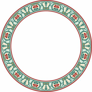 Renkli sınır, çerçeve, Pompeii yüzüğü. Çember Napoli süsü. Antik Roma Sanatı