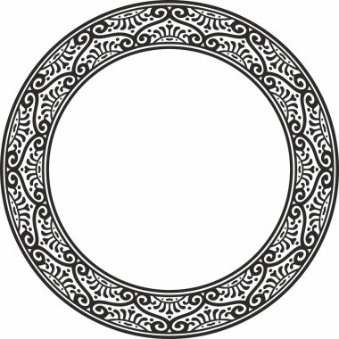 Siyah monokrom kenarı, çerçeve, Pompeii halkası. Çember Napoli süsü. Antik Roma Sanatı