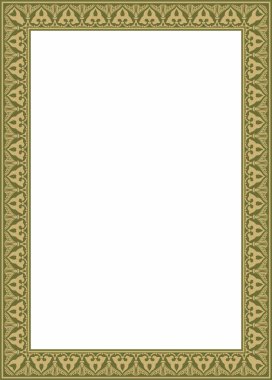 Yeşil Arap ulusal kare süsü olan vektör altın. Etnik dikdörtgen, doğu halkları çerçevesi. Farsça resim