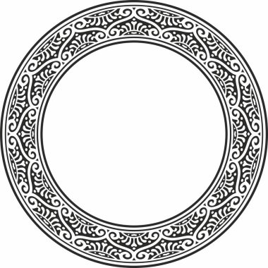 Siyah monokrom kenarı, çerçeve, Pompeii halkası. Çember Napoli süsü. Antik Roma Sanatı