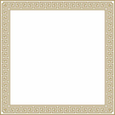 Vektör altın ve klasik Yunan kare süsü. Antik Yunan ve Roma İmparatorluğu dikdörtgeni. Bizans duvarları, zemin ve tavan resimleri. Avrupa saraylarının dekorasyonu