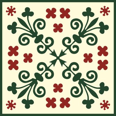 Vektör renkli gotik süs. Ortaçağ Avrupa sanatı. Katolik katedrallerinin geleneksel kalıpları