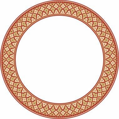 Kırmızı İran aksesuarlı saf altın. Çember, halka, çerçeve, sınır, İran, Irak, Tacikistan halklarının etnik düzeni