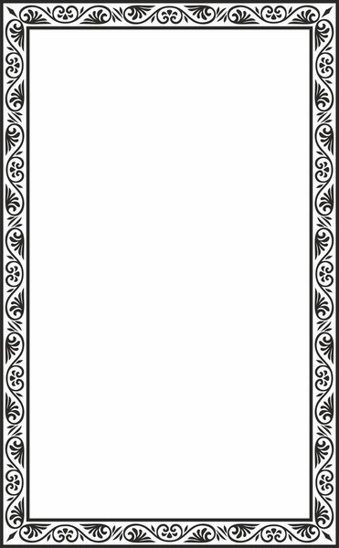 Vector black monochrome square stencil classic byzantine ornament. Rectangle, border, Ancient Greece, Eastern Roman Empire frame. Decoration of the Russian Orthodox Churc