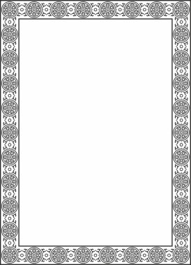 Vektör karesi siyah monokrom antik Rus süsü. Slav dikdörtgeni, sınır, çerçeve. Kraliyet odalarının resimleri.