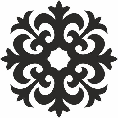 Siyahi tek renkli Kazak ulusal süsü. Büyük Steppe 'deki insanların etnik kalıpları,