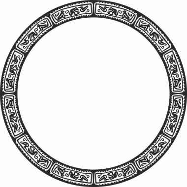 Hint modellerini yönlendir. Ulusal çember süslemeleri, sınırlar, çerçeveler. Güney Amerika halklarının, Maya 'nın, Inca' nın, Azteklerin tek renkli madalyaları. Kumaş, kağıt, tekstil için yazdır