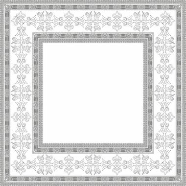 Siyah vektör, Kazak karesi ulusal süsü. Büyük Steppe 'deki insanların etnik kalıpları