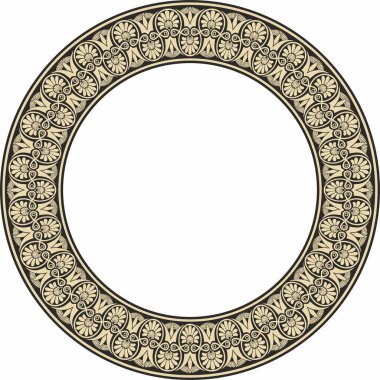 Eski Yunan 'ın siyah yuvarlak süsleme yüzüğüne sahip taşıyıcı altın. Klasik model çerçeve Roma İmparatorluğu sınırında