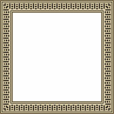 Vektör altın ve siyah kare Mısır süsü. Dikdörtgen, çerçeve, eski Mısır. Nilüfer çiçekleri ve su deseni.