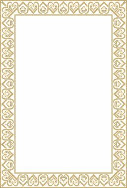 Vektör karesi Avrupa altın süsü. Dikdörtgen desen, çember, Orta Çağ yüzüğü. Diriliş sınırı. Sarayların ve kiliselerin dekorasyonları