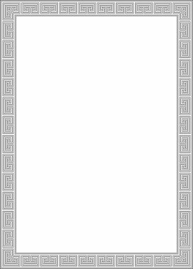 Siyah vektör monokrom klasik Yunan kare taslak süsü. Antik Yunan ve Roma İmparatorluğu dikdörtgeni. Bizans duvarları, zemin ve tavan resimleri. Avrupa saraylarının dekorasyonu. Boyalı cam şablonu