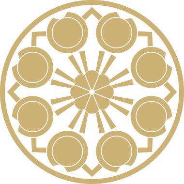 Vector gold round turkish ornament. Endless Ottoman national circle.