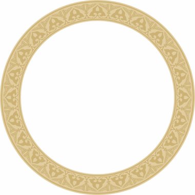 Vektör altın Arap ulusal süsü. Etnik çember, çerçeve, doğu halkası. Farsça resim