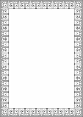 Çinli dikdörtgen, çerçeve, vektör siyah. Doğulu insanların kare süslemeleri, Kore, Tayvan, Çin, Hong Kong, Endonesi