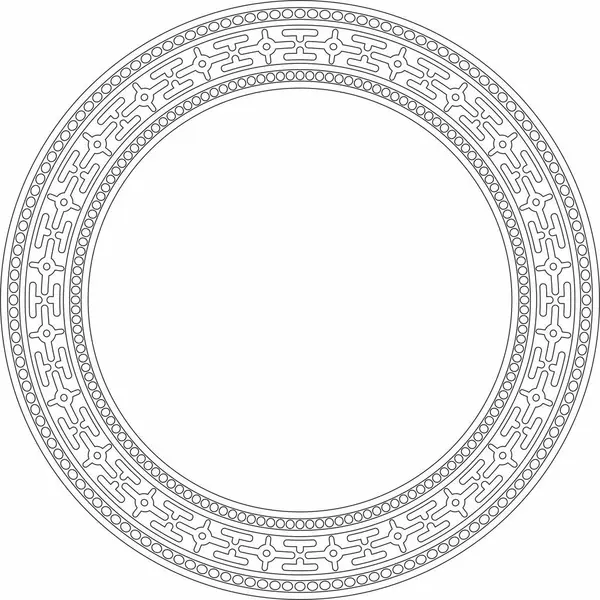 Siyah çizgili vektör eski Rus süsü. Slav sınırı, çerçeve. Çember, halka. Kraliyet odalarının resimleri.