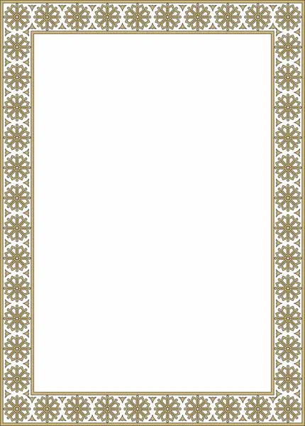 Vektör kare altın ve siyah antik Rus süsü. Slav dikdörtgeni, sınır, çerçeve. Kraliyet odalarının resimleri.