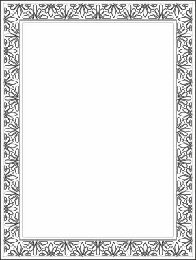 Siyah vektör karesi klasik Bizans süsü. Dikdörtgen, sınır, Antik Yunan, Doğu Roma İmparatorluğu çerçevesi. Rus Ortodoks Kilisesi Dekorasyonu