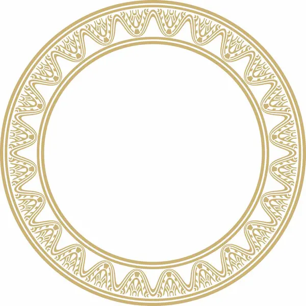 Asurlu altın süslemesi. Çember, sınır, Mezopatamya çerçevesi. Şablon, kadim doğunun yüzüğü.