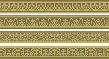 Yeşil kenarlı, kusursuz altın, Pompei çerçeveli. Bitmek bilmeyen Napoli süsü. Antik Roma Sanatı