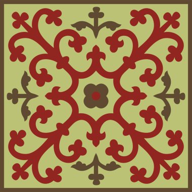 Vektör renkli gotik süs. Ortaçağ Avrupa sanatı. Katolik katedrallerinin geleneksel kalıpları