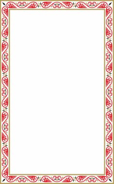 Vektör renkli kare klasik Bizans süsü. Dikdörtgen, sınır, Antik Yunan, Doğu Roma İmparatorluğu çerçevesi. Rus Ortodoks Kilisesi Dekorasyonu