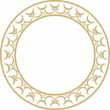 Vektör altın yuvarlak klasik Rönesans süsü. Çember, halka, Avrupa sınırı, canlanma tarzı çerçevesi