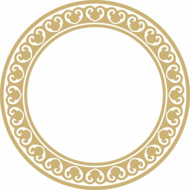 Vector Golden Round klasik Bizans süsü. Çember, halka, sınır, Antik Yunan, Doğu Roma İmparatorluğu çerçevesi. Rus Ortodoks Kilisesi Dekorasyonu