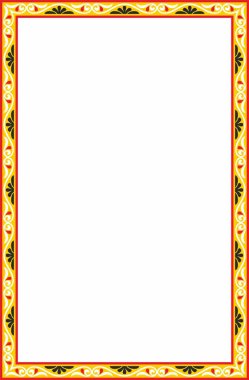 Vektör renkli kare klasik Bizans süsü. Dikdörtgen, sınır, Antik Yunan, Doğu Roma İmparatorluğu çerçevesi. Rus Ortodoks Kilisesi Dekorasyonu