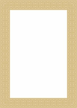 Vektör altın kare klasik Rönesans süsü. Dikdörtgen, Avrupa sınırı, canlanma biçimi çerçevesi