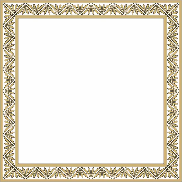 Vektör altın ve siyah kare klasik Bizans süsü. Dikdörtgen, sınır, Antik Yunan, Doğu Roma İmparatorluğu çerçevesi. Rus Ortodoks Kilisesi Dekorasyonu