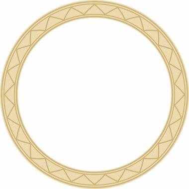 Vektör altın Yakut süsü. Sonsuz çember, sınır, Uzakdoğu 'nun kuzeyindeki insanların çerçevesi.