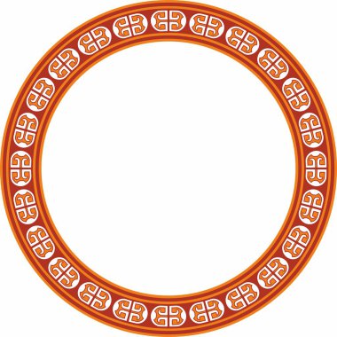 Vektör yuvarlak Avrupa renkli süs. Sonsuz düzen, çember, Orta Çağ 'ın yüzüğü. Diriliş sınırı. Sarayların ve kiliselerin dekorasyonları