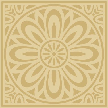 Klasik Yunan altın kare süsü. Vektör deseni, antik Yunan dikdörtgeni. Avrupa sınırı