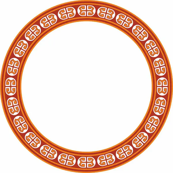 Vektör yuvarlak Avrupa renkli süs. Sonsuz düzen, çember, Orta Çağ 'ın yüzüğü. Diriliş sınırı. Sarayların ve kiliselerin dekorasyonları