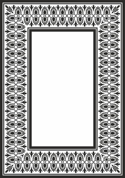 Classic greek black monochrome square ornament. Vector pattern, ancient hellenic rectangle. European border