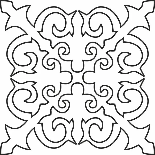 Siyah vektör, Kazak ulusal süsü. Büyük Steppe 'deki insanların etnik kalıpları,