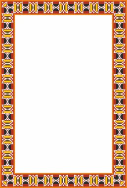 Vektör karesi Avrupa renkli süs. Dikdörtgen desen, çember, Orta Çağ yüzüğü. Diriliş sınırı. Sarayların ve kiliselerin dekorasyonları