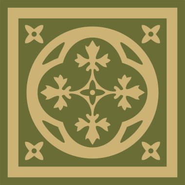 Vektör altın ve yeşil antik Roma süsü elementleri. Kalıpların klasik Avrupa parçaları. Zambak ve taç