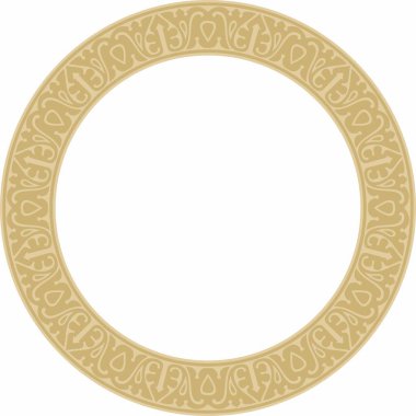 Vektör altın Arap ulusal süsü. Etnik çember, çerçeve, doğu halkası. Farsça resim