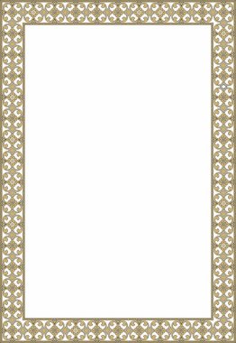 Vektör kare altın ve siyah antik Rus süsü. Slav dikdörtgeni, sınır, çerçeve. Kraliyet odalarının resimleri.