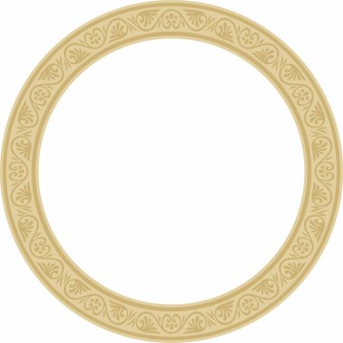 Vector Golden Round klasik Bizans süsü. Çember, halka, sınır, Antik Yunan, Doğu Roma İmparatorluğu çerçevesi. Rus Ortodoks Kilisesi Dekorasyonu