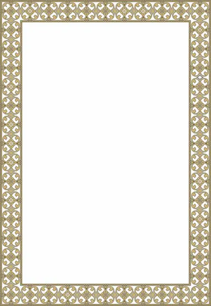 Vektör kare altın ve siyah antik Rus süsü. Slav dikdörtgeni, sınır, çerçeve. Kraliyet odalarının resimleri.