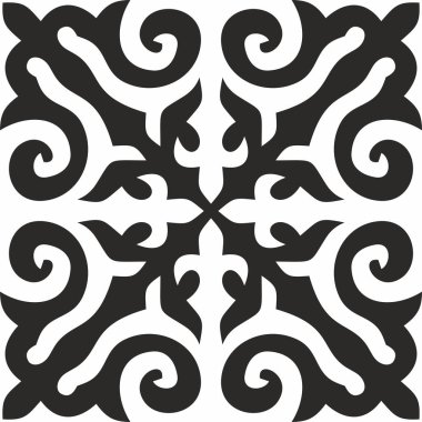 Siyahi tek renkli Kazak ulusal süsü. Büyük Steppe 'deki insanların etnik kalıpları,